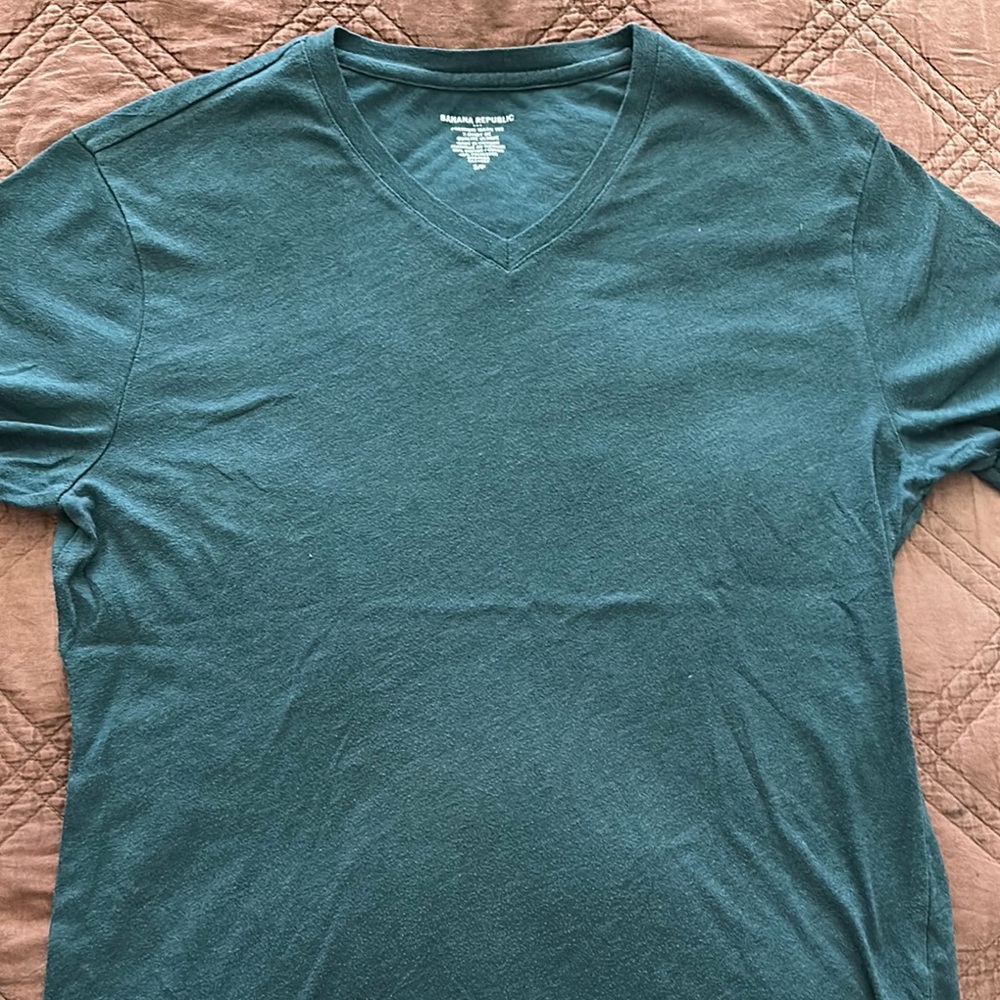 Banana Republic Deep Teal V-Neck Tee